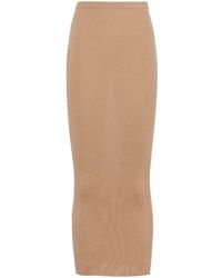Prada - High-rise Ribbed Silk Skirt - Lyst