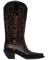 Off-White c/o Virgil Abloh - For Walking Embroidered Cowboy Boots - Lyst