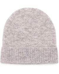 Patrizia Pepe - Logo-Embroidered Ribbed-Trim Beanie Hat - Lyst
