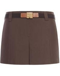 Miu Miu - Cotton Mini Skirt - Lyst