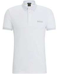 BOSS - Logo-embroidered Cotton Polo Shirt - Lyst