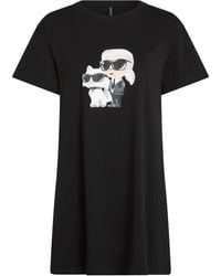 KARL LAGERFELD - Vestido de pijama Ikon con manga corta - Lyst