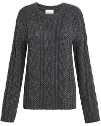P.A.R.O.S.H. - Sequin-Embellished Cable-Knit Sweater - Lyst