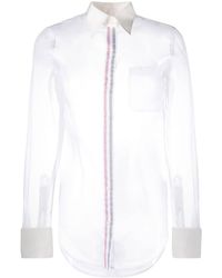 Thom Browne - Rwb-placket Transparent Silk Shirt - Lyst