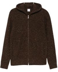 Eleventy - Zip-Up Ribbed-Knit Hoodie - Lyst