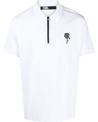 Karl Lagerfeld - Ikonik Karl Zipped Polo Shirt - Lyst