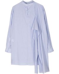 Y's Yohji Yamamoto - Striped Asymmetric Cotton Shirt - Lyst