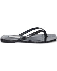 TOTEME - Crocodile-Effect Leather Flat Sandals - Lyst
