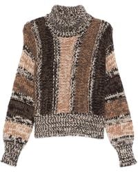 Roberto Collina - Striped Roll-Neck Sweater - Lyst