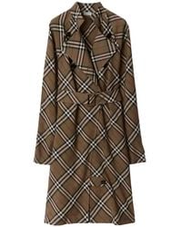Burberry - Kariertes Kleid Im Trench-Look - Lyst