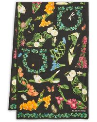 Ferragamo - Eden Shoes-Print Silk Scarf - Lyst