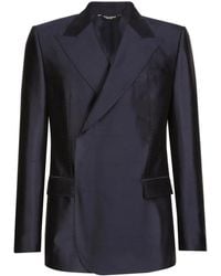 Dolce & Gabbana - Double-Breasted Silk Suit Jacket - Lyst