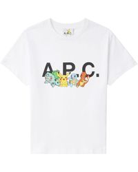 A.P.C. - Pokémon-print cotton T-shirt - Lyst