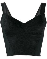 Dolce & Gabbana - Shaper Corset Bustier Top In Jacquard And Lace - Lyst