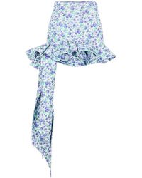 Rabanne - Liberty Mini-Rok Met Ruches En Print - Lyst