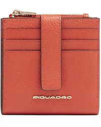 Piquadro - Zipped Leather Cardholder - Lyst