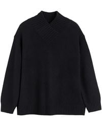 Chinti & Parker - Ribbed-Knit Wrap-Neck Sweater - Lyst