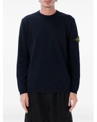 Stone Island - Gebreide Trui Met Logopatch - Lyst
