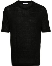 Cruciani - T-shirt nera in lino - Lyst