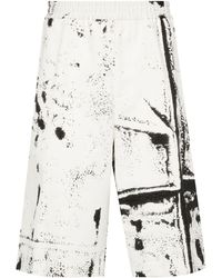 Alexander McQueen - Abstract-print Twill Shorts - Lyst
