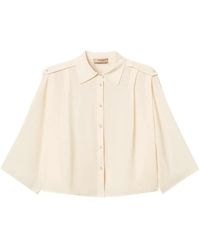 Twinset - Crêpe De Chine Cropped Shirt - Lyst
