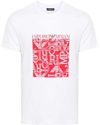 Emporio Armani - T-shirt en coton à logo imprimé - Lyst