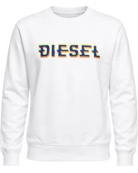 DIESEL - Logo-Print Brushed Sweatshirt - Lyst