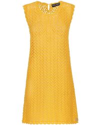 Dolce & Gabbana - Sleeveless Crochet-knit Mini Dress - Lyst