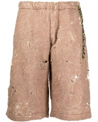 VITELLI - Distressed Open-knit Shorts - Lyst