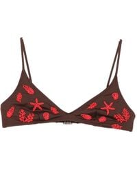 MC2 Saint Barth - Paloma Bead-Embellished Triangle Bikini Top - Lyst
