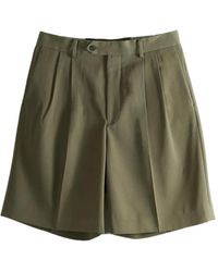 AURALEE - Pleated Gabardine Shorts - Lyst