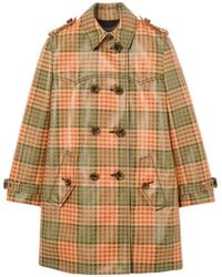 Burberry - Short Check Coated Raffia-Effect Summerside Trench Coat - Lyst
