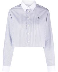 Sporty & Rich - Cropped-Hemd Mit Streifen - Lyst