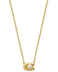 COACH - Letter-Pendant Necklace - Lyst