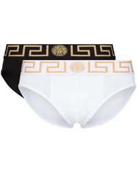 Versace - Greca Border briefs (pack of two) - Lyst
