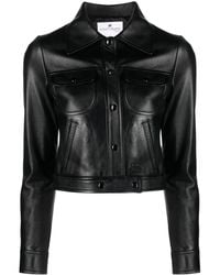 Courreges - クロップド レザージャケット - Lyst