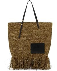 Ganni - Raffia Tote Bag - Lyst