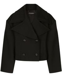 Dolce & Gabbana - Cropped Jacket With Double-Breasted Design - Lyst