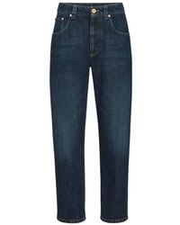 Brunello Cucinelli - Authentic Straight Jeans With Shiny Bartack - Lyst
