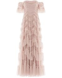Needle & Thread - Off-The-Shoulder Tulle Dress - Lyst