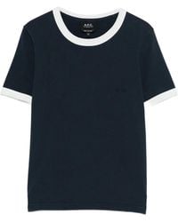 A.P.C. - Contrasting-Trims T-Shirt - Lyst