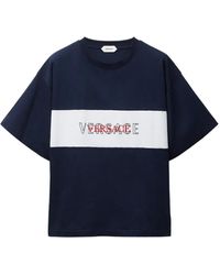 Versace - Intarsia Cotton-Jersey Regular T-Shirt - Lyst