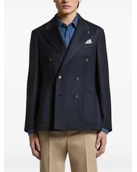 Peserico - Double-Breasted Peak-Lapel Jacket - Lyst