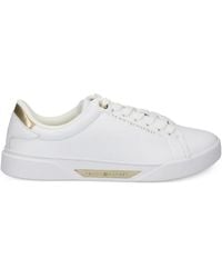 Tommy Hilfiger - Logo-Detail Leather Sneakers - Lyst