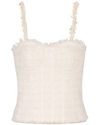 Balmain - Sleeveless Tweed Top - Lyst