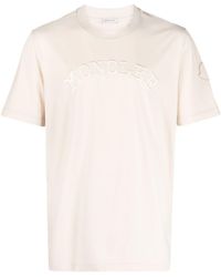 Moncler - Logo-embroidered T-shirt - Lyst