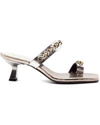 DONNARì - Laminated Chain Strap Sandals - Lyst