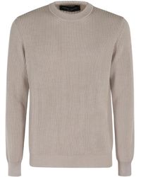 Roberto Collina - Jersey de canalé con cuello redondo - Lyst