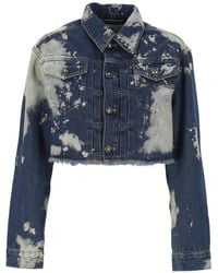 Vivienne Westwood - Bleach-Wash Cropped Denim Jacket - Lyst