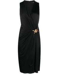 Versace - Pleated Jersey Draped Dress - Lyst